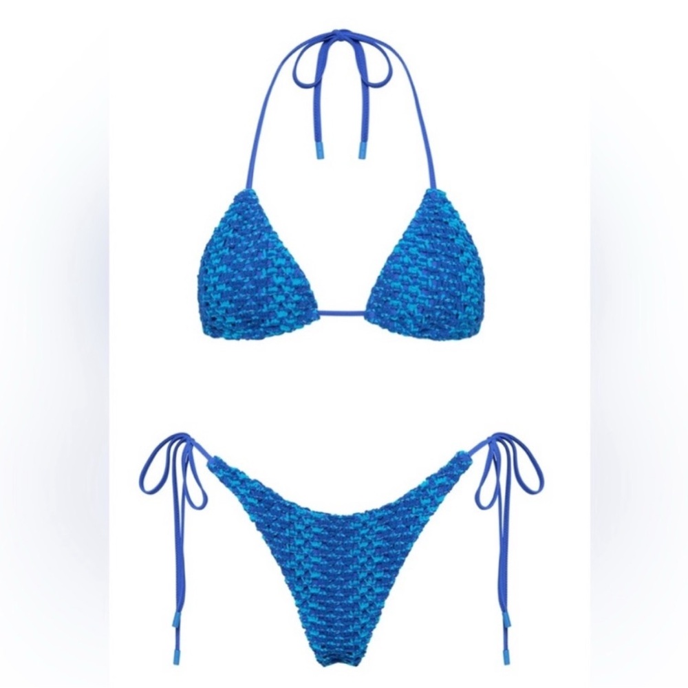 Triangl Blue Crochet Bikini XS - Picture 4 of 4